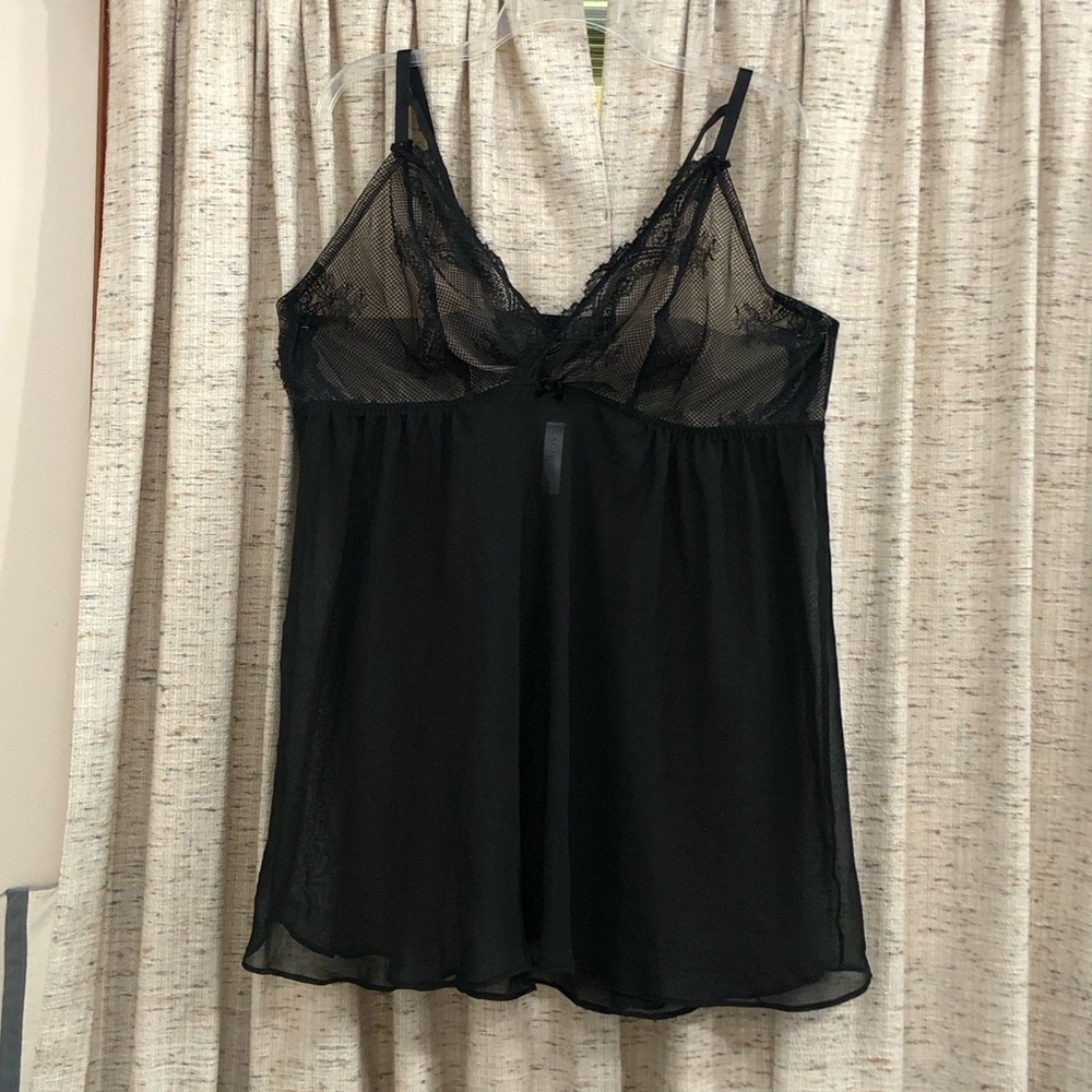 Cacique Black Sheer Babydoll Set